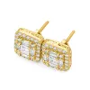 Baguette Clustered Moissanite Stud Earrings sold by Ghetluxe