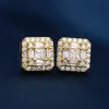 Baguette Clustered Moissanite Stud Earrings sold by Ghetluxe