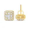 Baguette Clustered Moissanite Stud Earrings sold by Ghetluxe