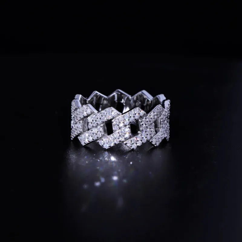 Moissanite S925 Prong Cuban Ring sold by Ghetluxe
