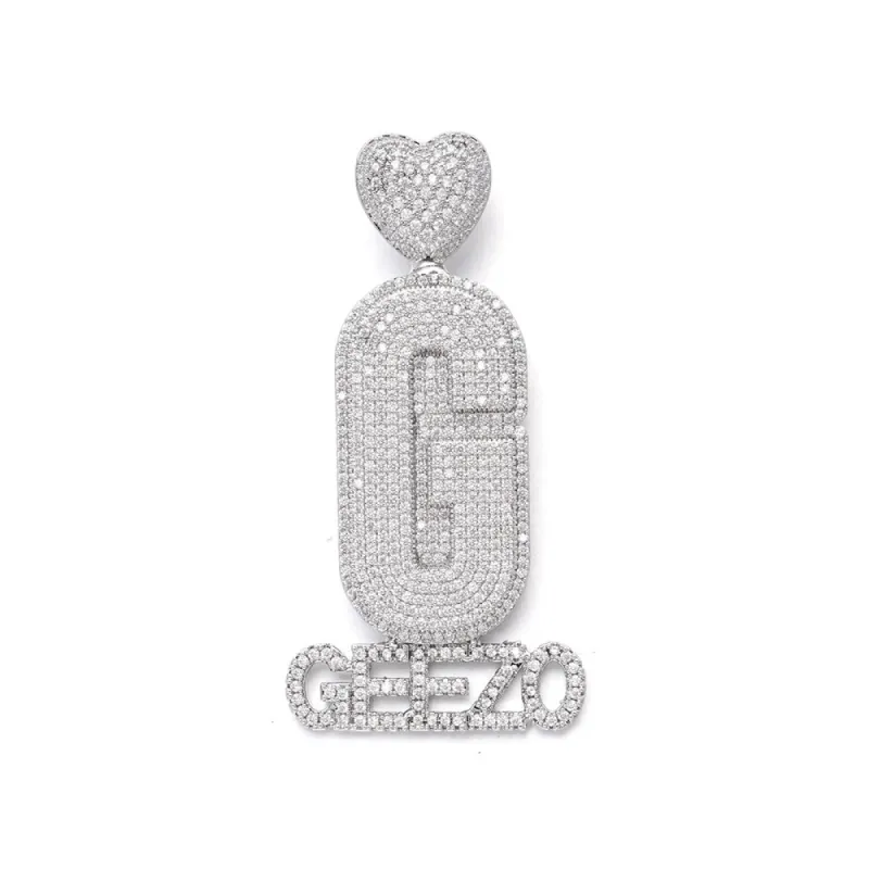 Diamond Custom Monogram Name Pendant sold by Ghetluxe