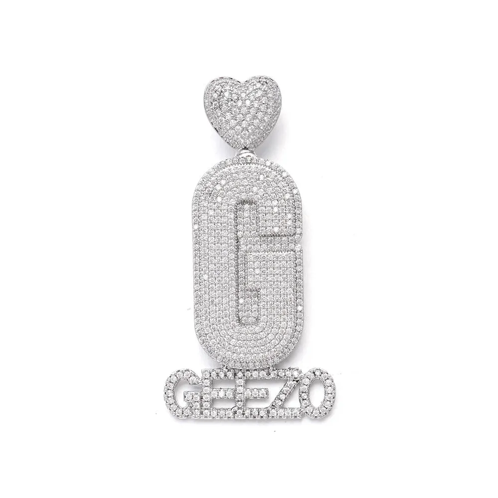 Diamond Custom Monogram Name Pendant sold by Ghetluxe