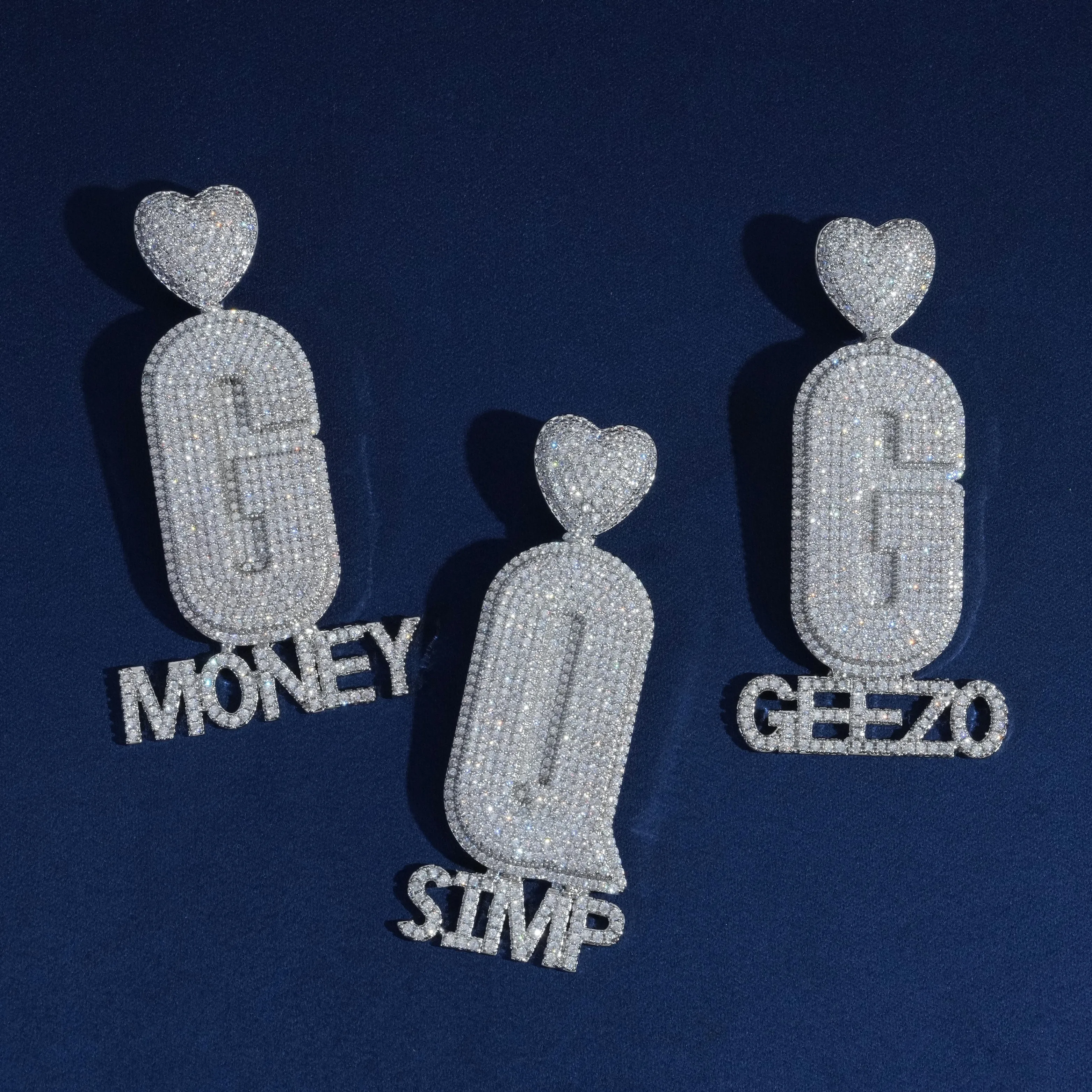 Diamond Custom Monogram Name Pendant sold by Ghetluxe product image thumbnail 2