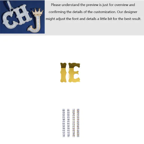 Western Font Custom Baguette Letter Pendant sold by Ghetluxe