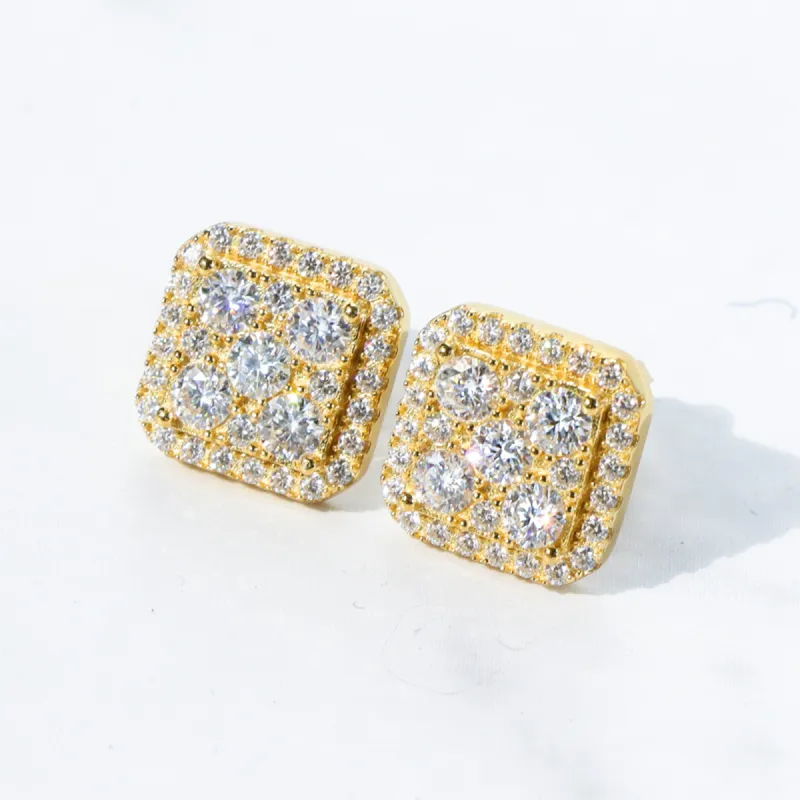 11mm Moissanite S925 Layered Stud Earrings sold by Ghetluxe
