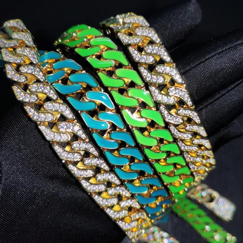 12mm Gold Iced Cuban Link Chain with Glow In the Dark Back sold by Ghetluxe