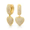Diamond Heart Drop Hoop Earrings sold by Ghetluxe