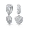 Diamond Heart Drop Hoop Earrings sold by Ghetluxe