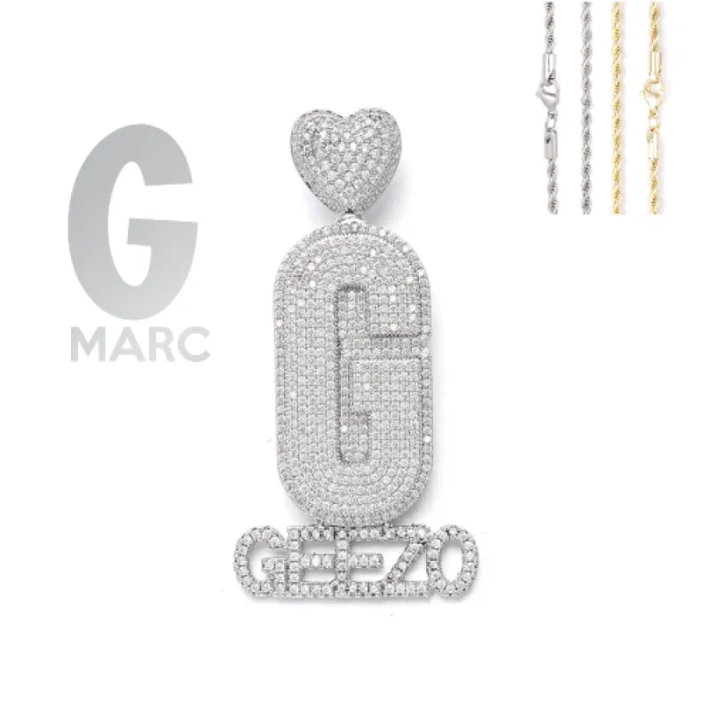 Diamond Custom Monogram Name Pendant sold by Ghetluxe