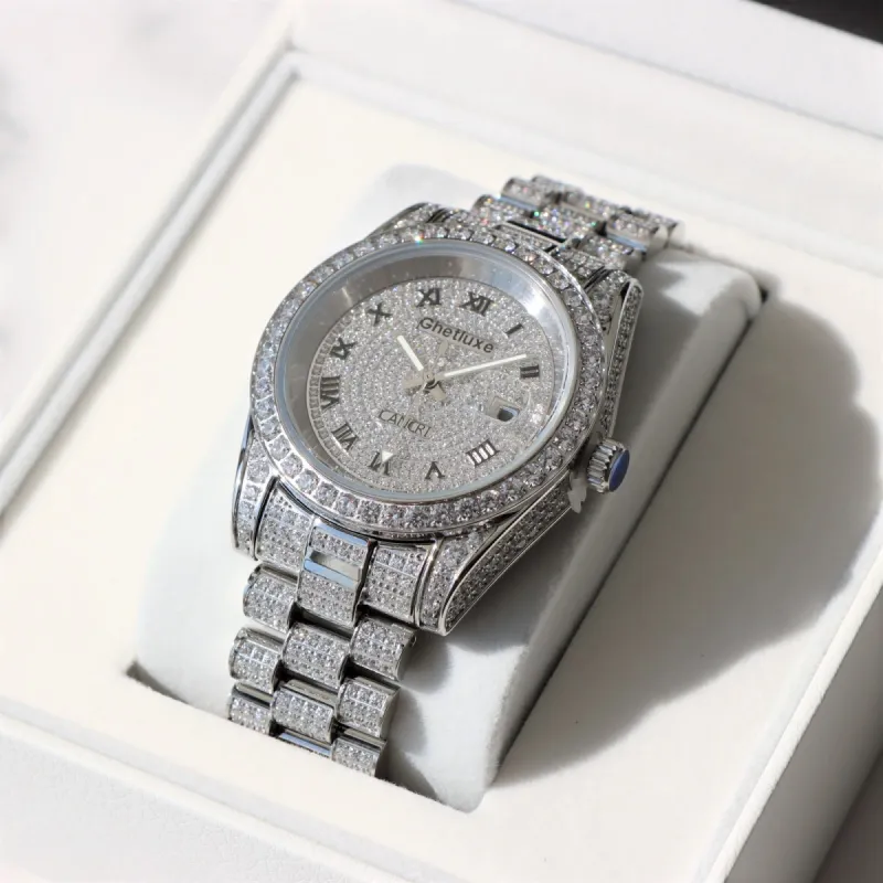 Iced Cancri Watch in White Gold sold by Ghetluxe
