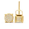 Round Micro Pave Moissanite Stud Earrings sold by Ghetluxe