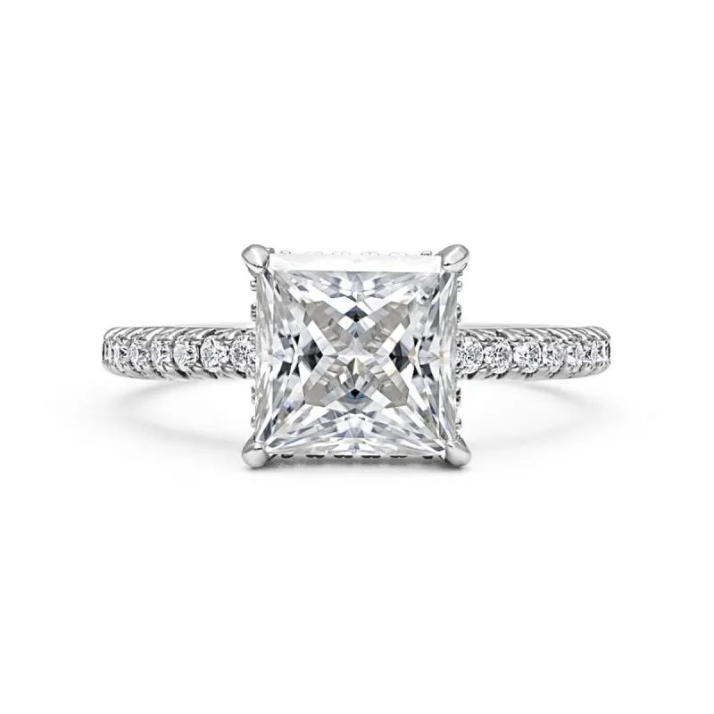 Luxe Hidden Halo Princess Cut Moissanite Ring sold by Ghetluxe