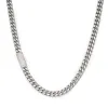 8mm Plain White Gold Cuban Link Chain+Bracelet with Moissanite Box Clasp sold by Ghetluxe