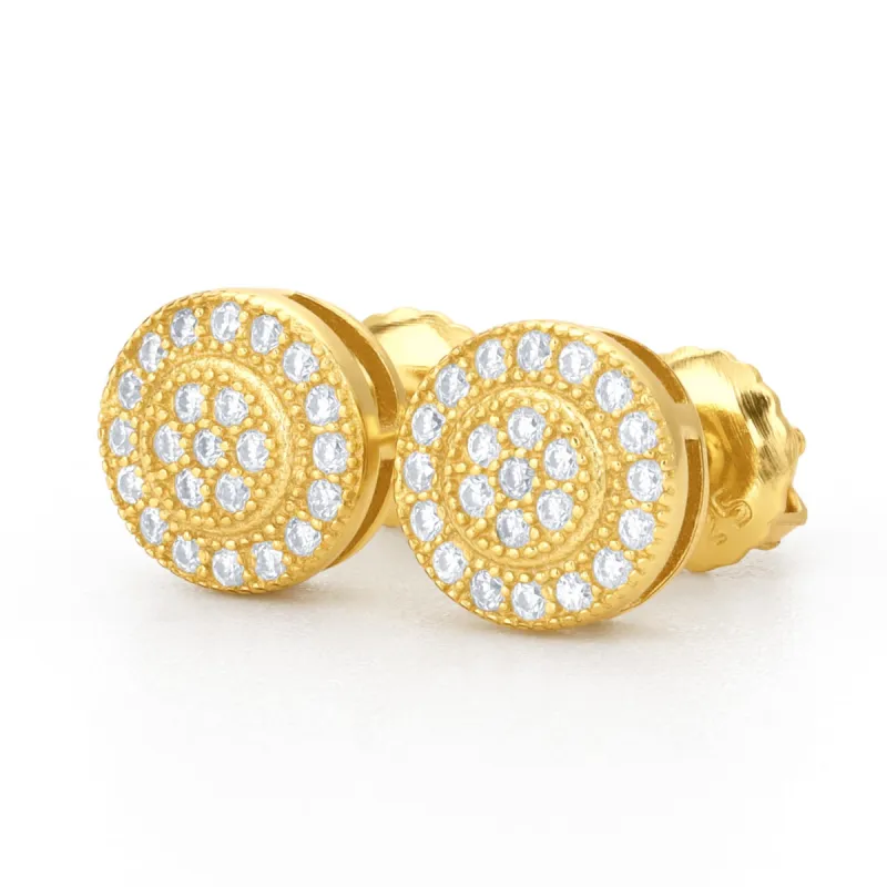 Round Pave Moissanite Stud Earrings sold by Ghetluxe