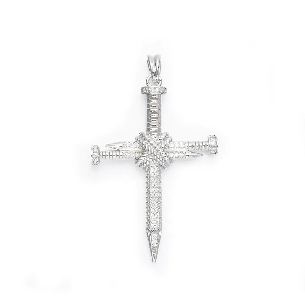Diamond Nail Cross Pendant sold by Ghetluxe