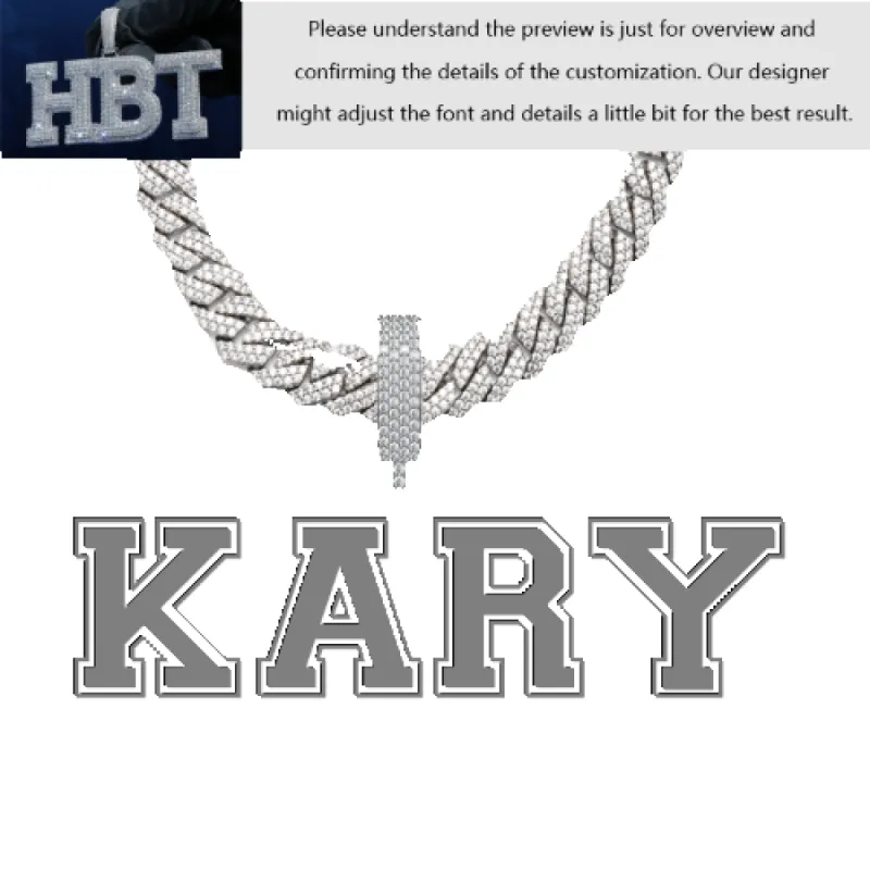 VVS Moissanite Custom Name Pendant in Sterling Silver sold by Ghetluxe