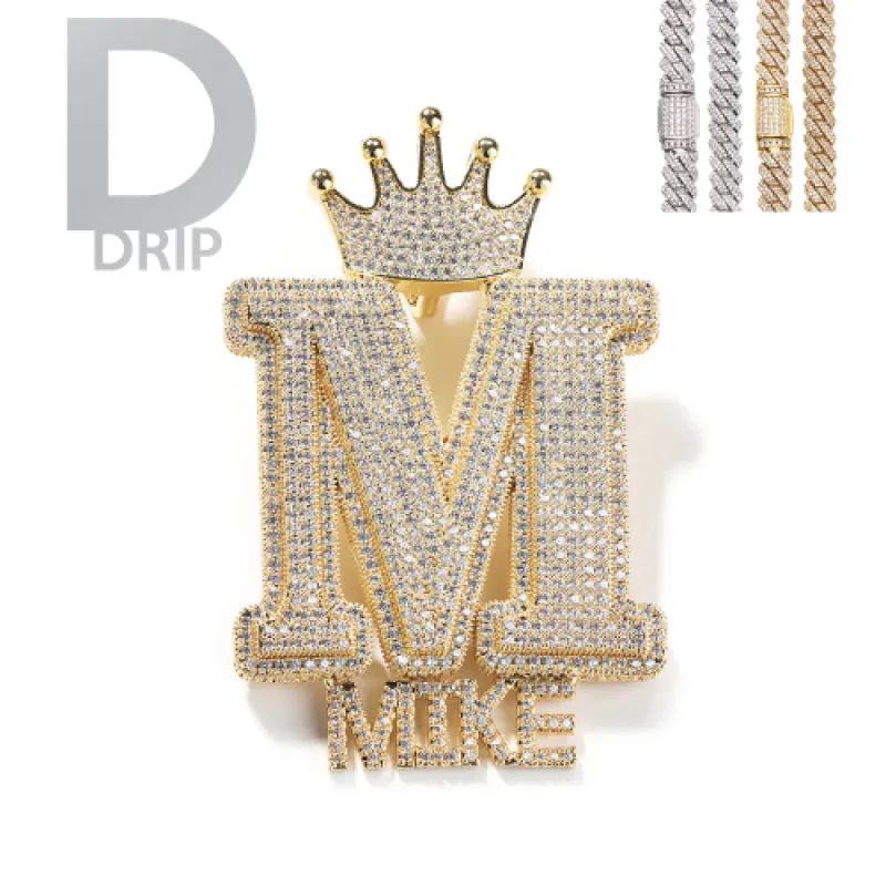 Diamond Custom Monogram Name Pendant sold by Ghetluxe