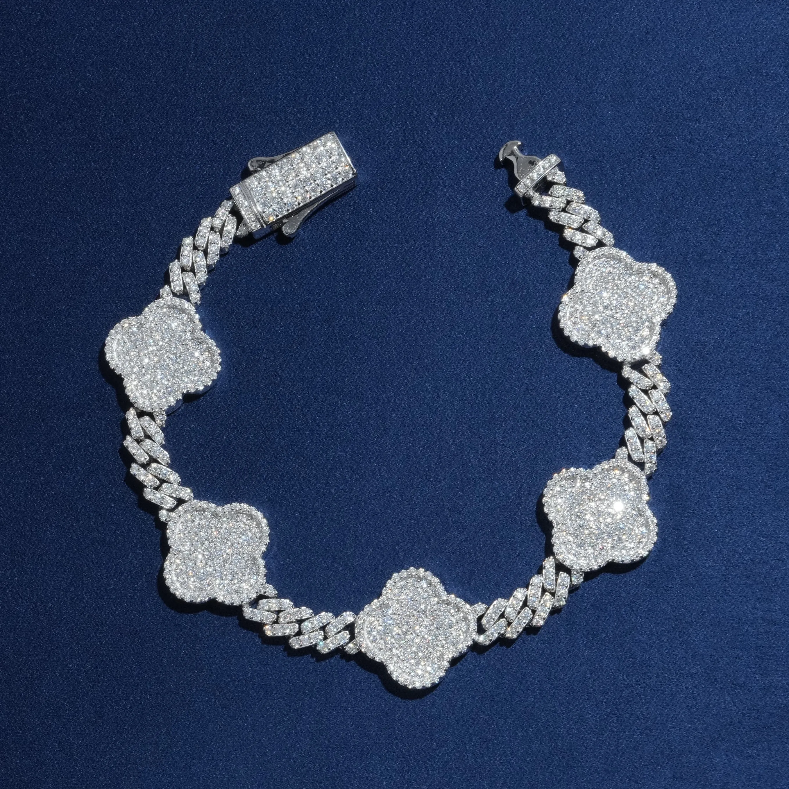 Diamond Clover Bracelet in Sterling Silver sold by Ghetluxe product image thumbnail 4