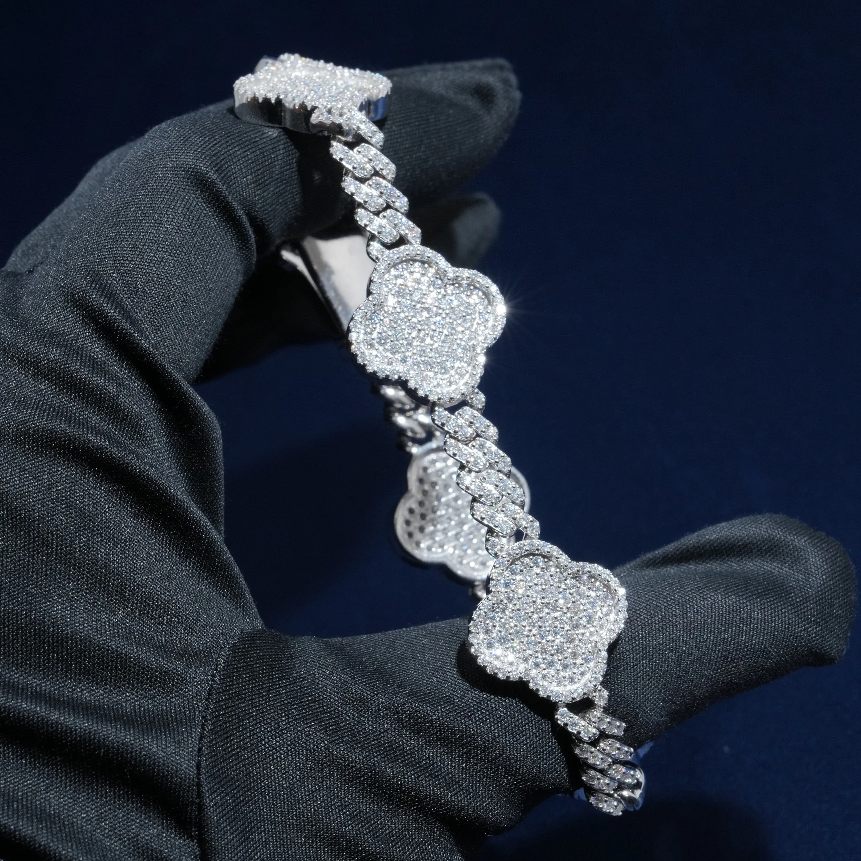 Diamond Clover Bracelet in Sterling Silver sold by Ghetluxe product image thumbnail 2