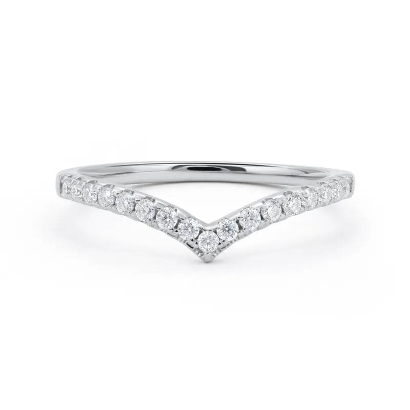 V-Contour Diamond Wedding Band sold by Ghetluxe