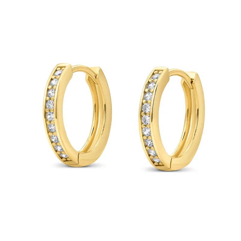 Diamond Huggie Hoop Earrings sold by Ghetluxe
