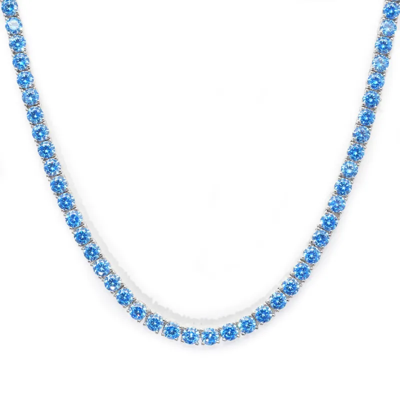 5mm Tennis Chain - Aqua Blue sold by Ghetluxe
