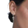 Moissanite Gothic Cross Hoop Earrings sold by Ghetluxe