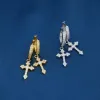 Moissanite Gothic Cross Hoop Earrings sold by Ghetluxe