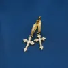 Moissanite Gothic Cross Hoop Earrings sold by Ghetluxe