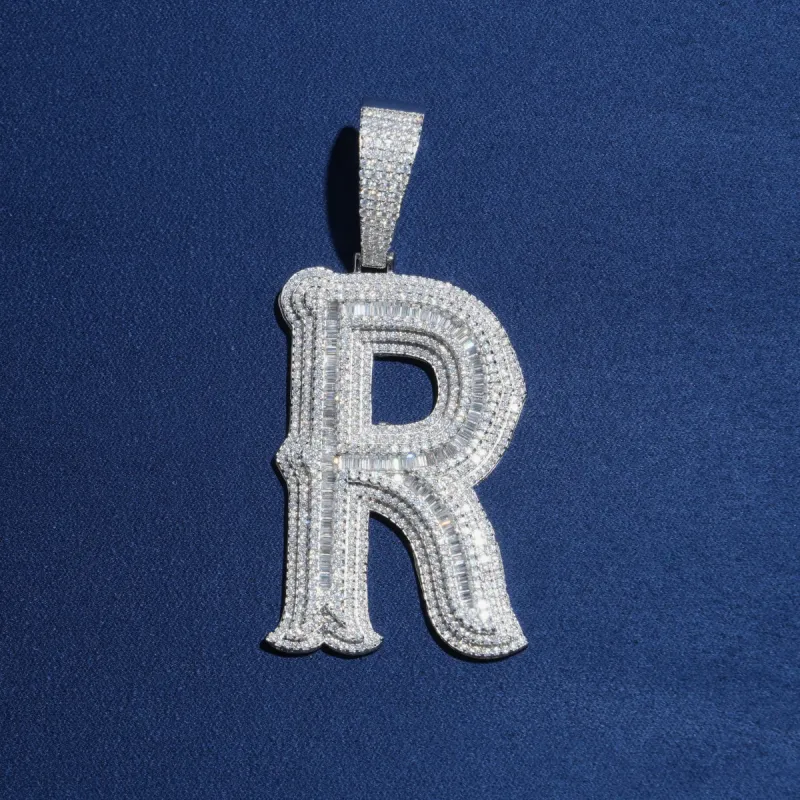 Western Moissanite S925 Initial Pendant sold by Ghetluxe