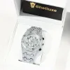 45mm Full Iced Watch in White Gold sold by Ghetluxe