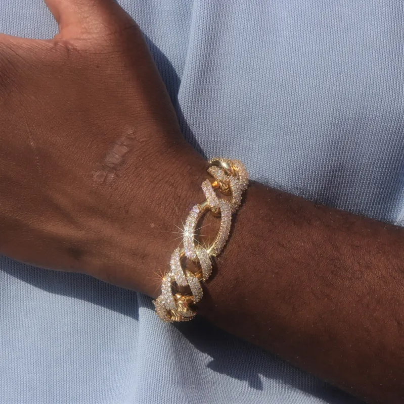 19mm Diamond Figaro Bracelet sold by Ghetluxe