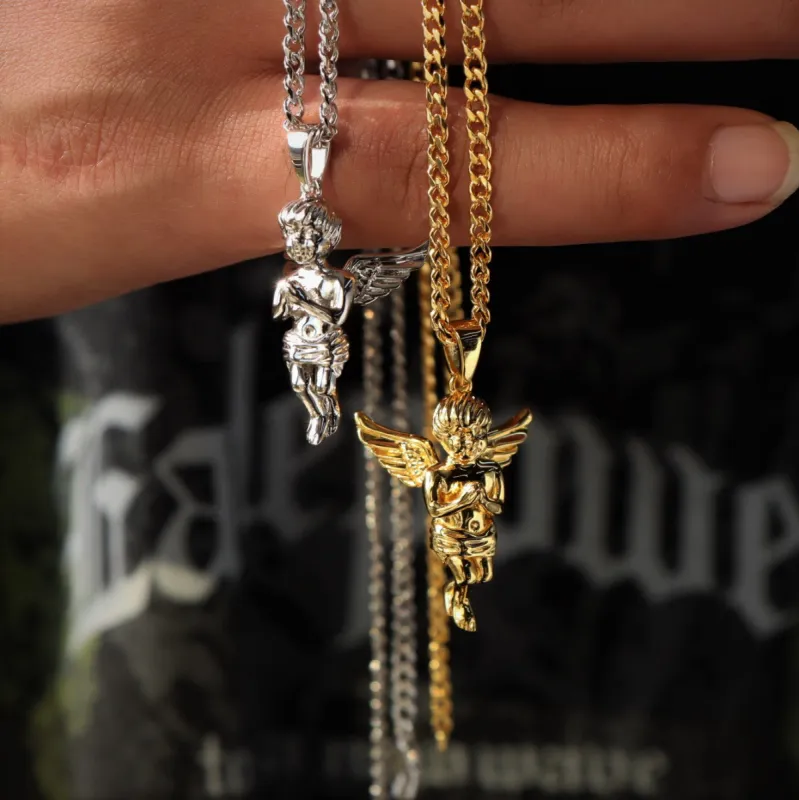Micro Angel Pendant in Sterling Silver made by Ghetluxe