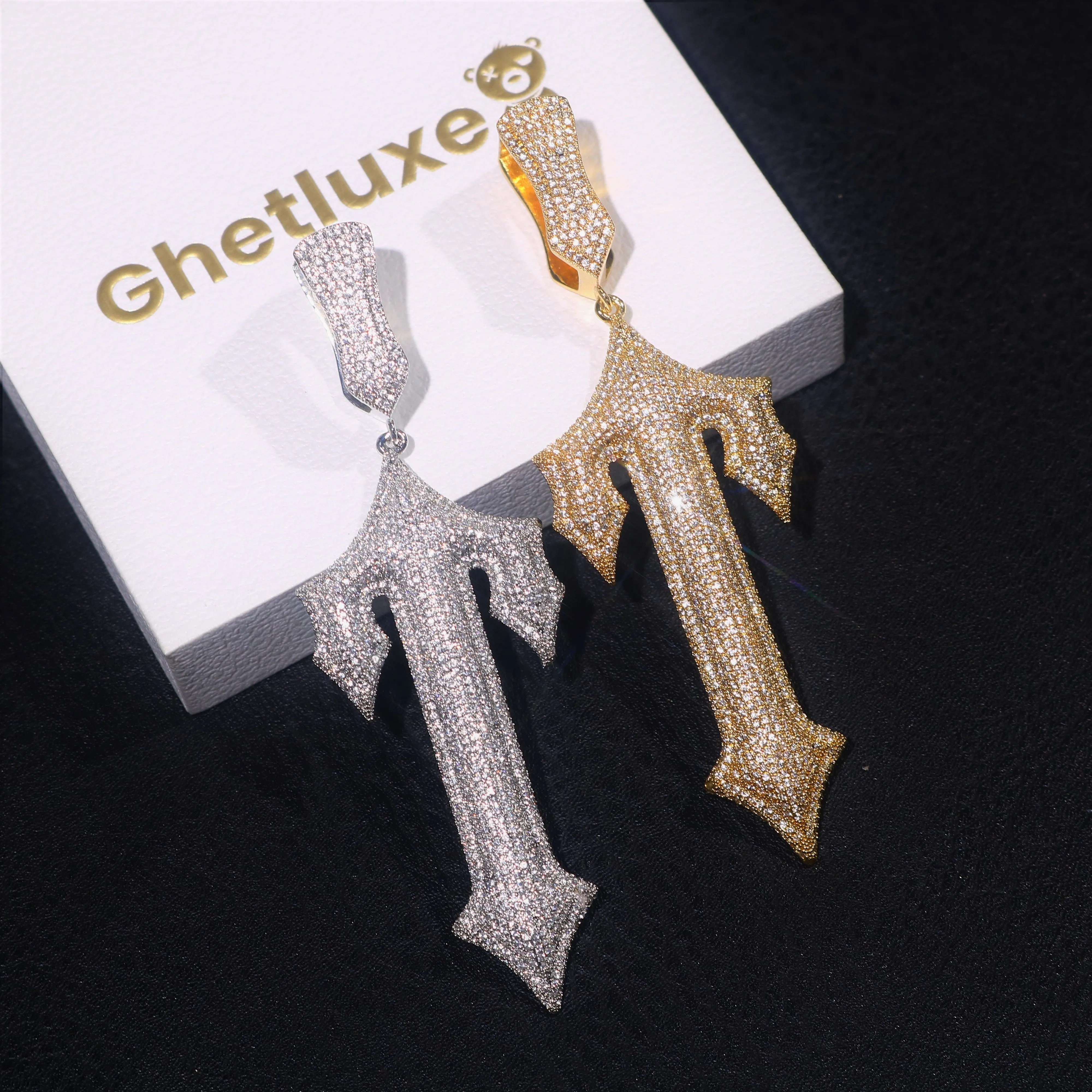 Large Full Iced T Pendant sold by Ghetluxe product image thumbnail 2