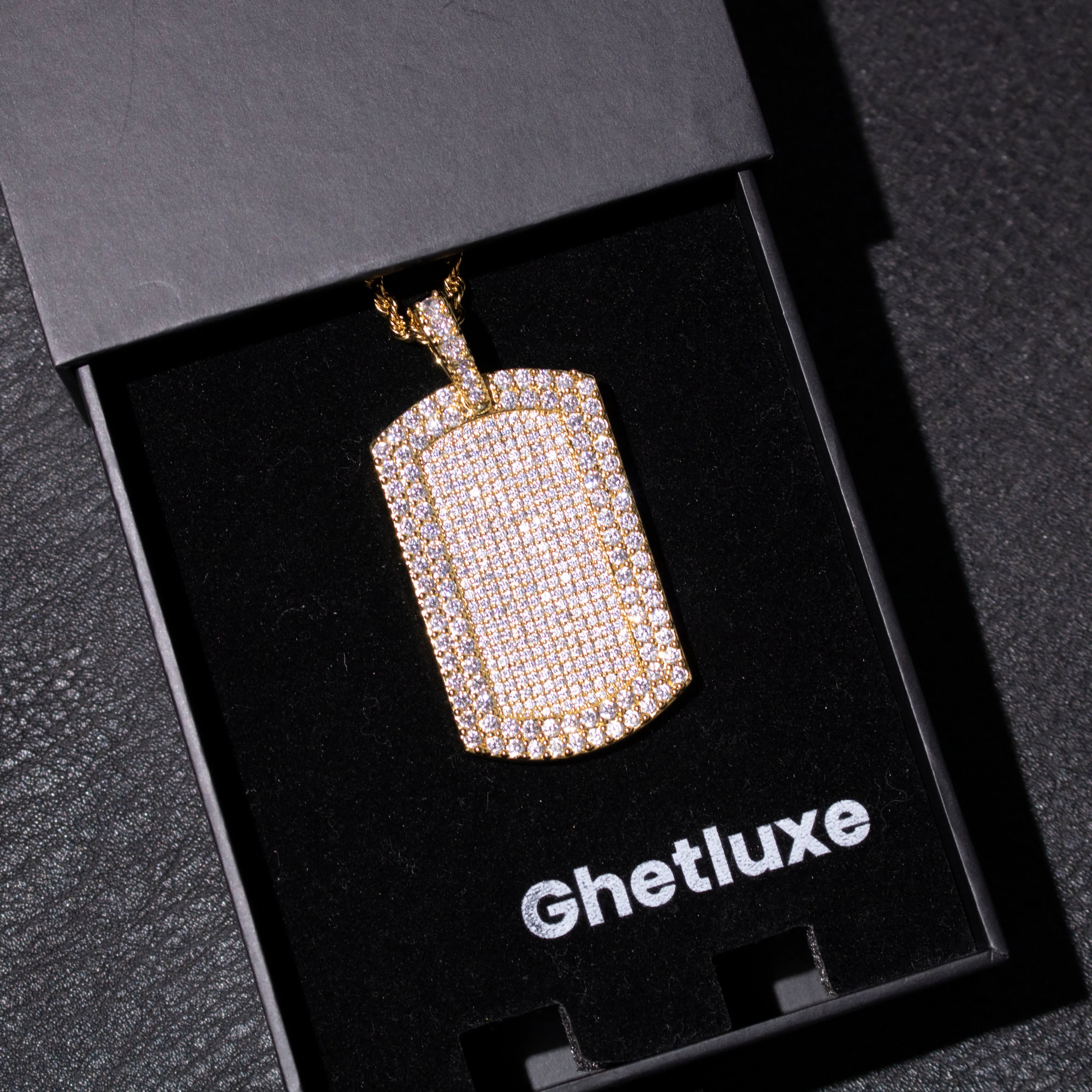 Iced Dog Tag Pendant sold by Ghetluxe product image thumbnail 2