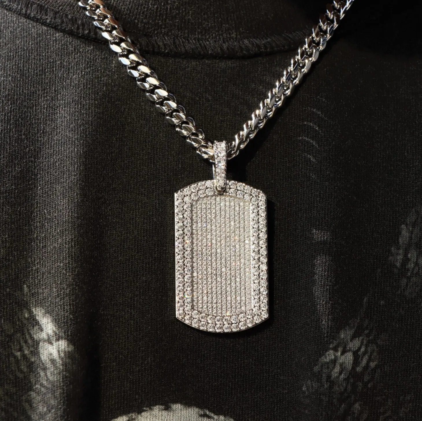 Iced Dog Tag Pendant sold by Ghetluxe product image thumbnail 5