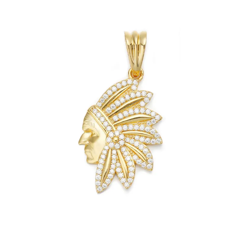 Indian Chief Head Pendant sold by Ghetluxe
