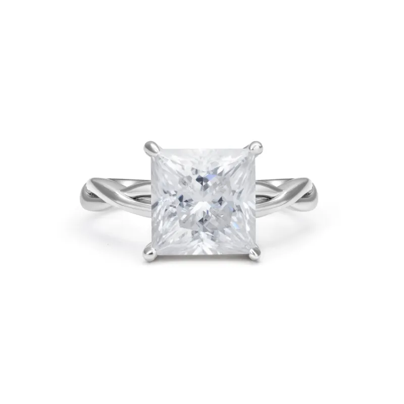 Twisted Vine Solitaire Princess Cut Moissanite Ring sold by Ghetluxe