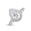 Adorned Halo Pear Cut Moissanite Ring sold by Ghetluxe