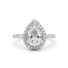 Adorned Halo Pear Cut Moissanite Ring sold by Ghetluxe