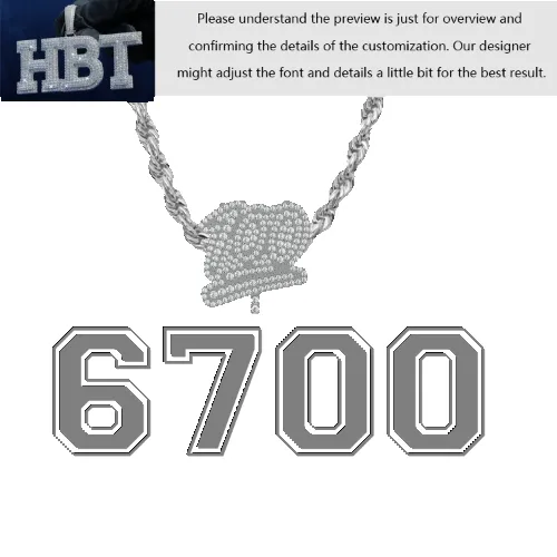 VVS Moissanite Custom Name Pendant in Sterling Silver sold by Ghetluxe