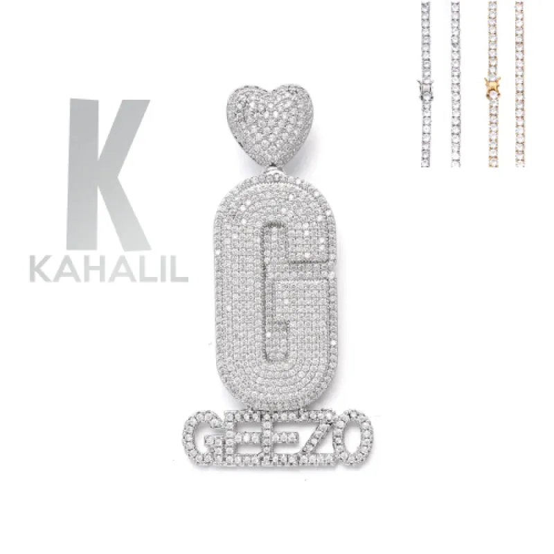 Diamond Custom Monogram Name Pendant sold by Ghetluxe