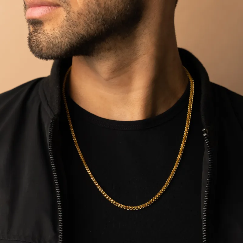 3mm Franco Chain in Gold sold by Ghetluxe