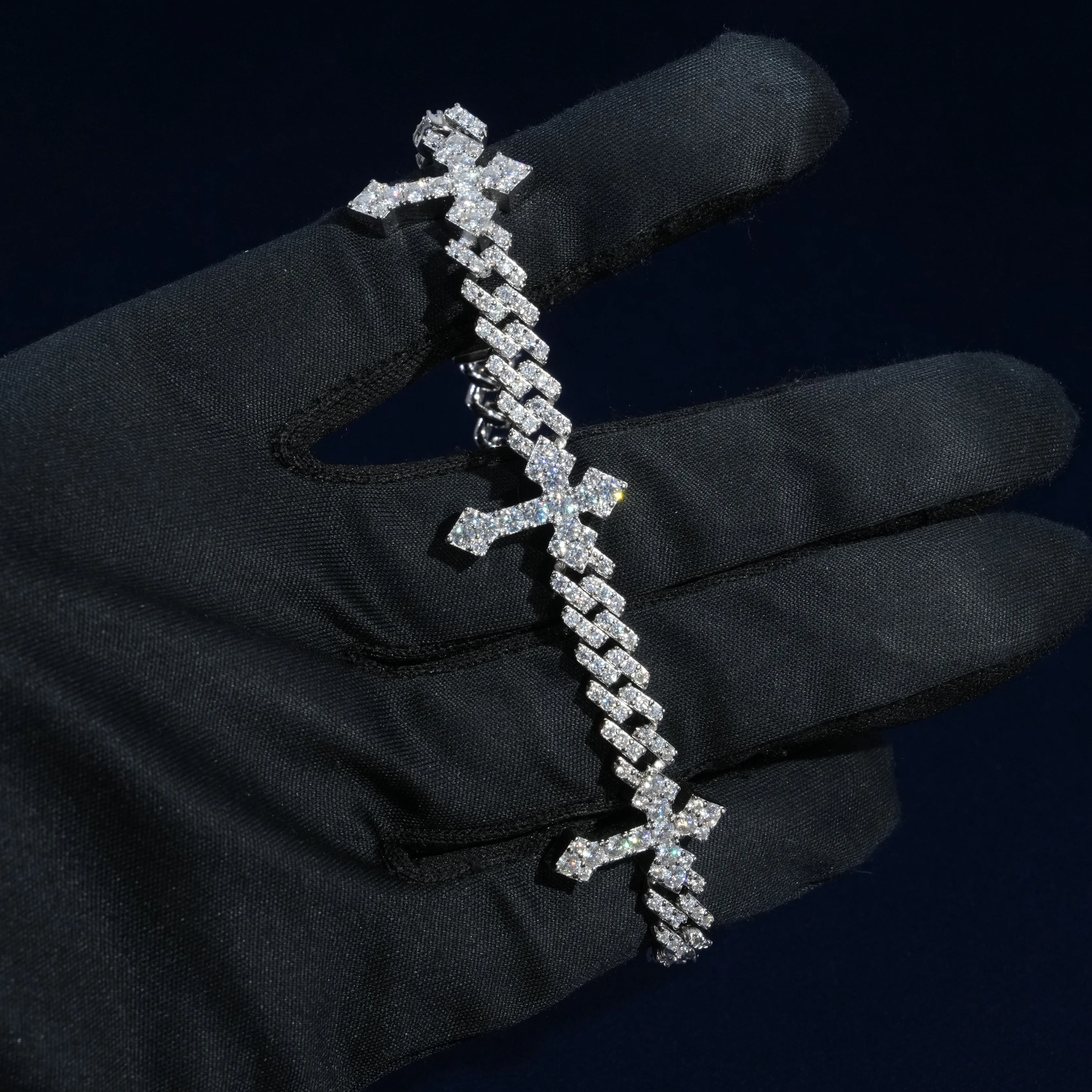 6mm Diamond Cross Cuban Bracelet sold by Ghetluxe product image thumbnail 2