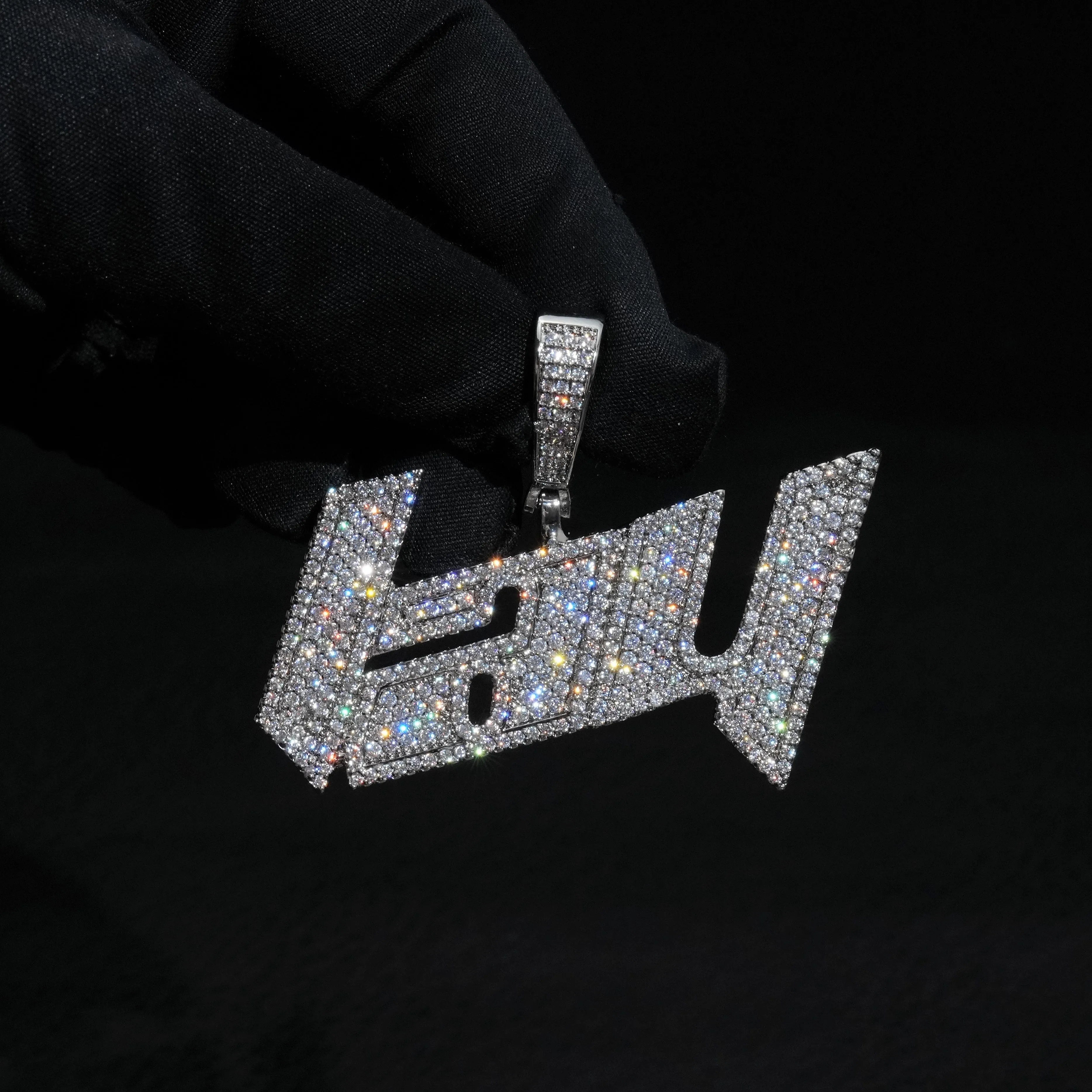 Custom Retro Font Diamond Letter Pendant sold by Ghetluxe product image thumbnail 3