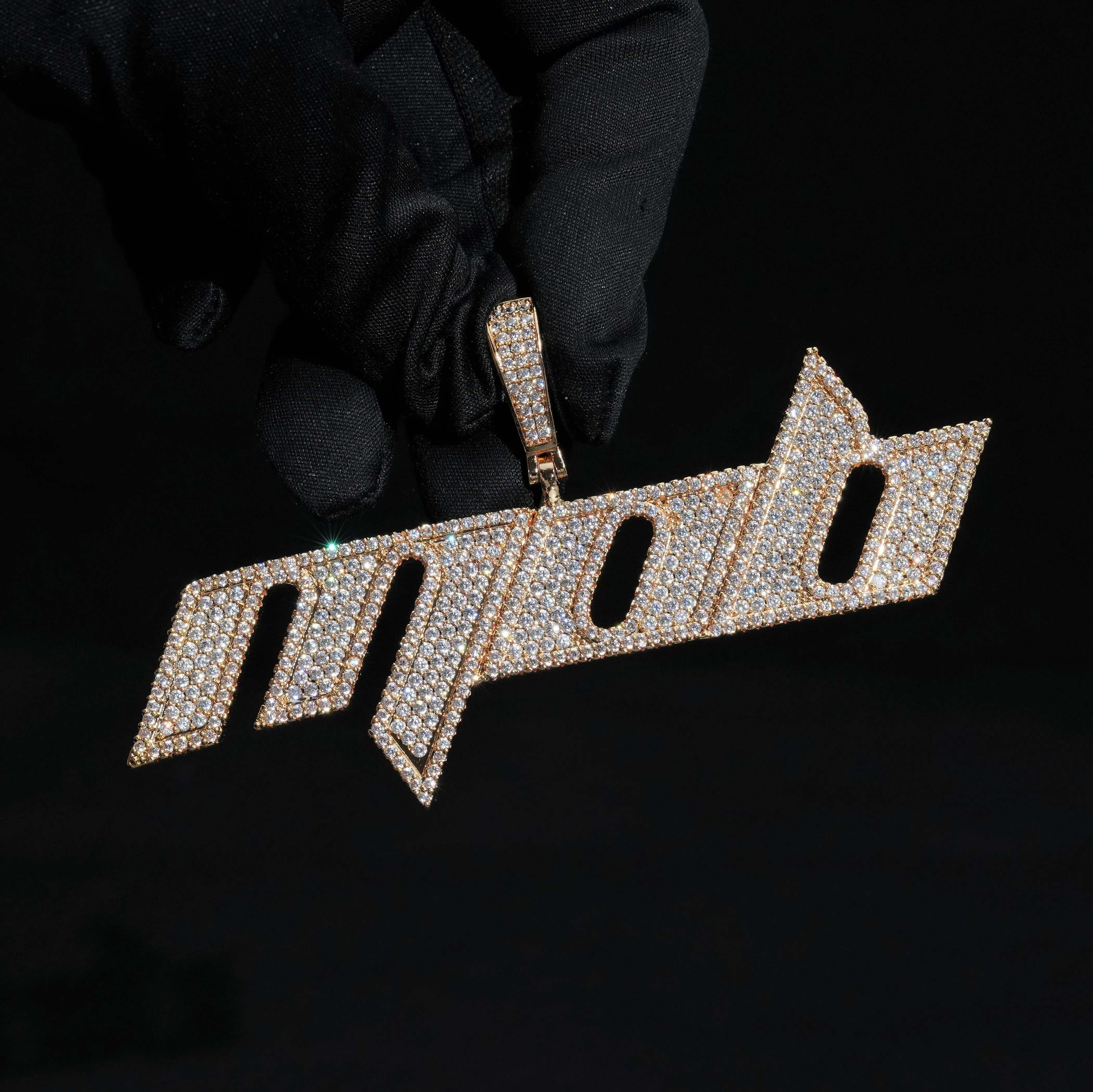 Custom Retro Font Diamond Letter Pendant sold by Ghetluxe product image thumbnail 4
