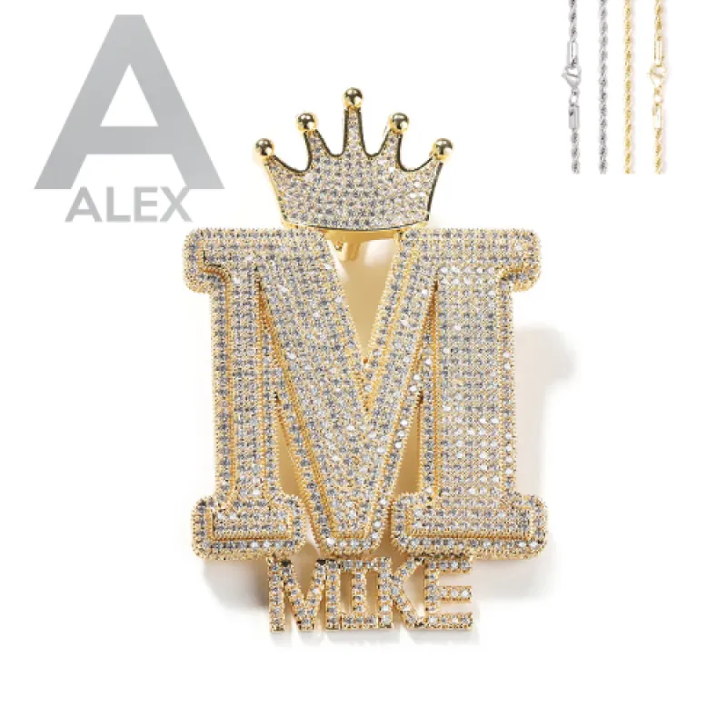 Diamond Custom Monogram Name Pendant sold by Ghetluxe