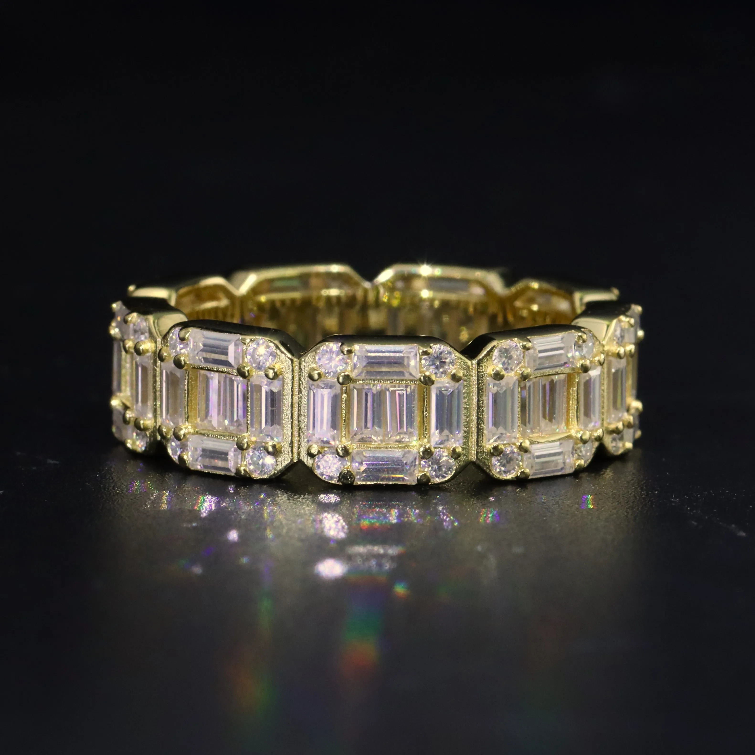 Moissanite Clustered Ring Band sold by Ghetluxe product image thumbnail 4