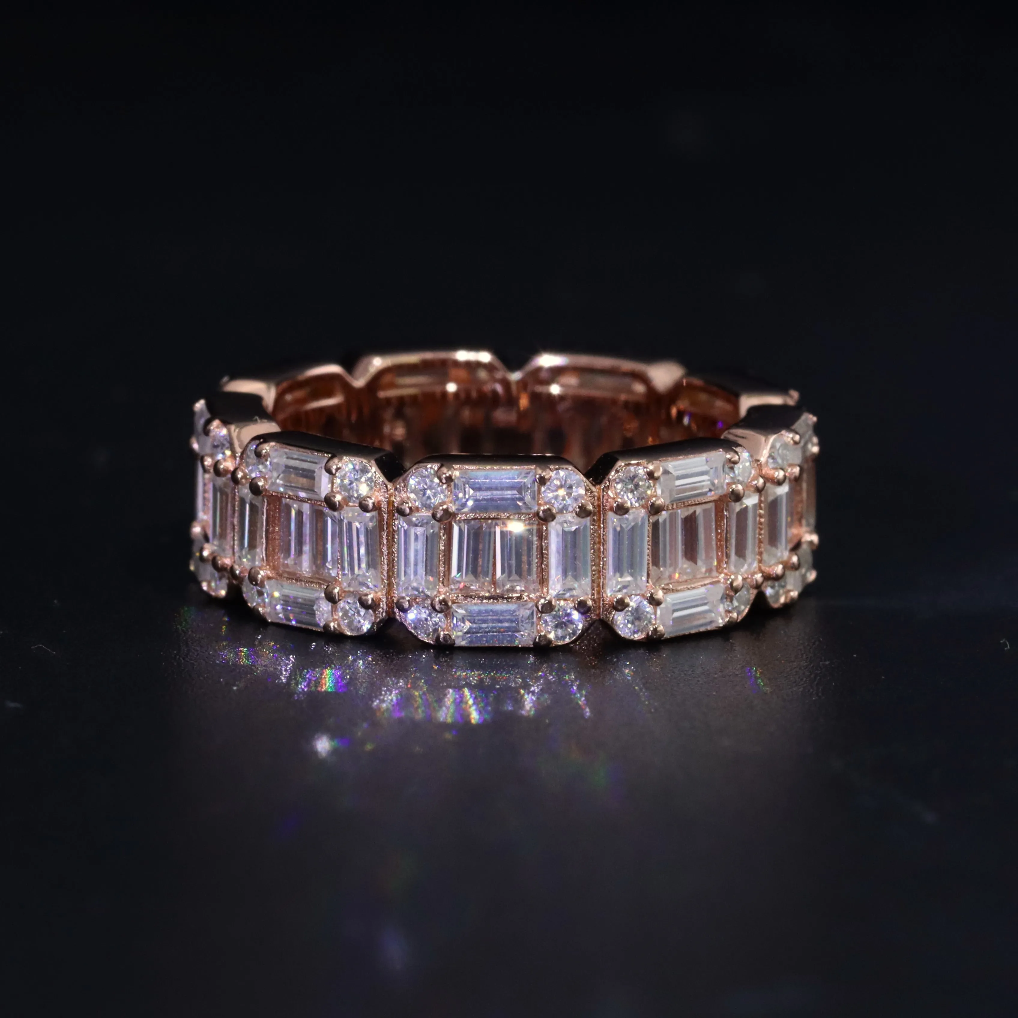 Moissanite Clustered Ring Band sold by Ghetluxe product image thumbnail 5