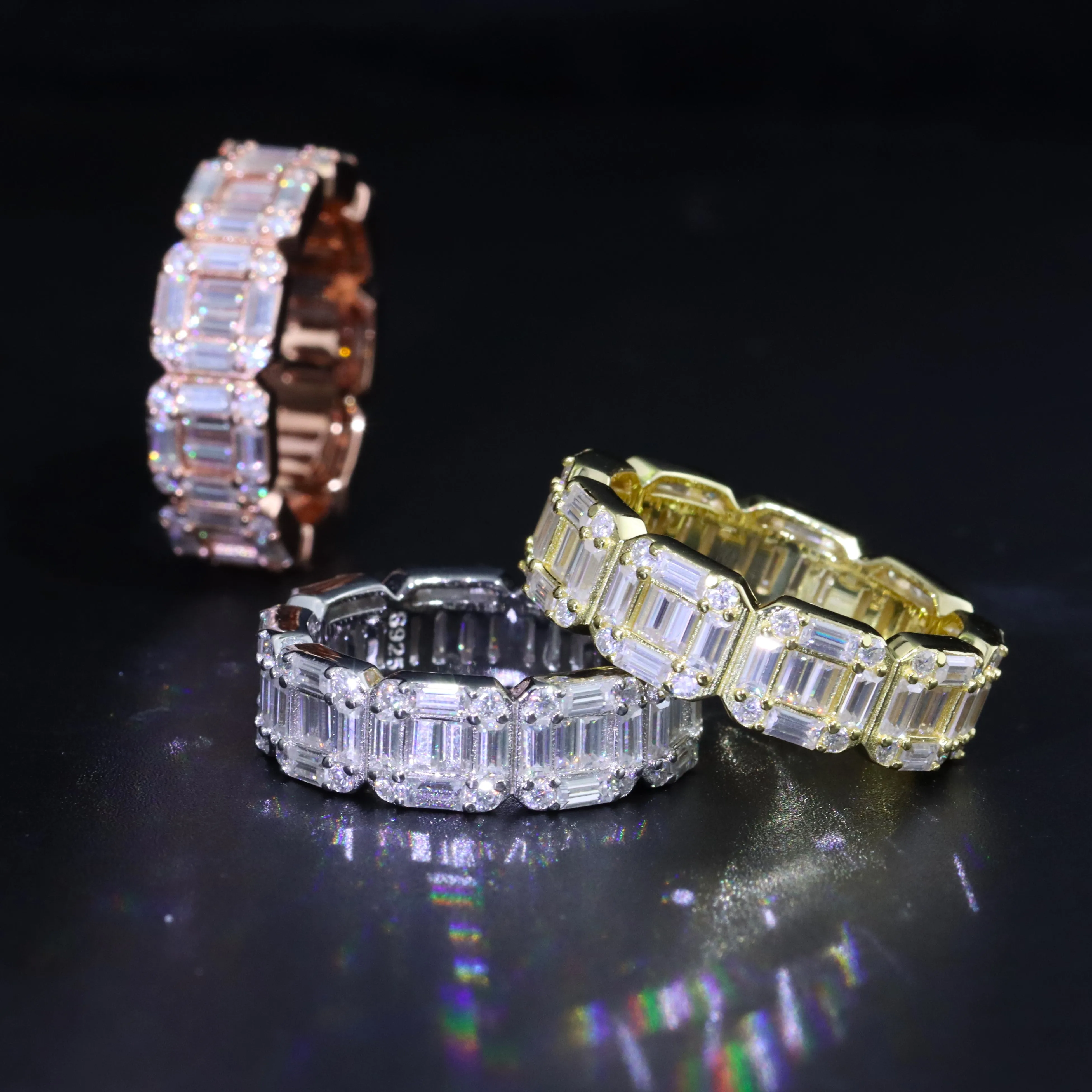 Moissanite Clustered Ring Band sold by Ghetluxe product image thumbnail 3